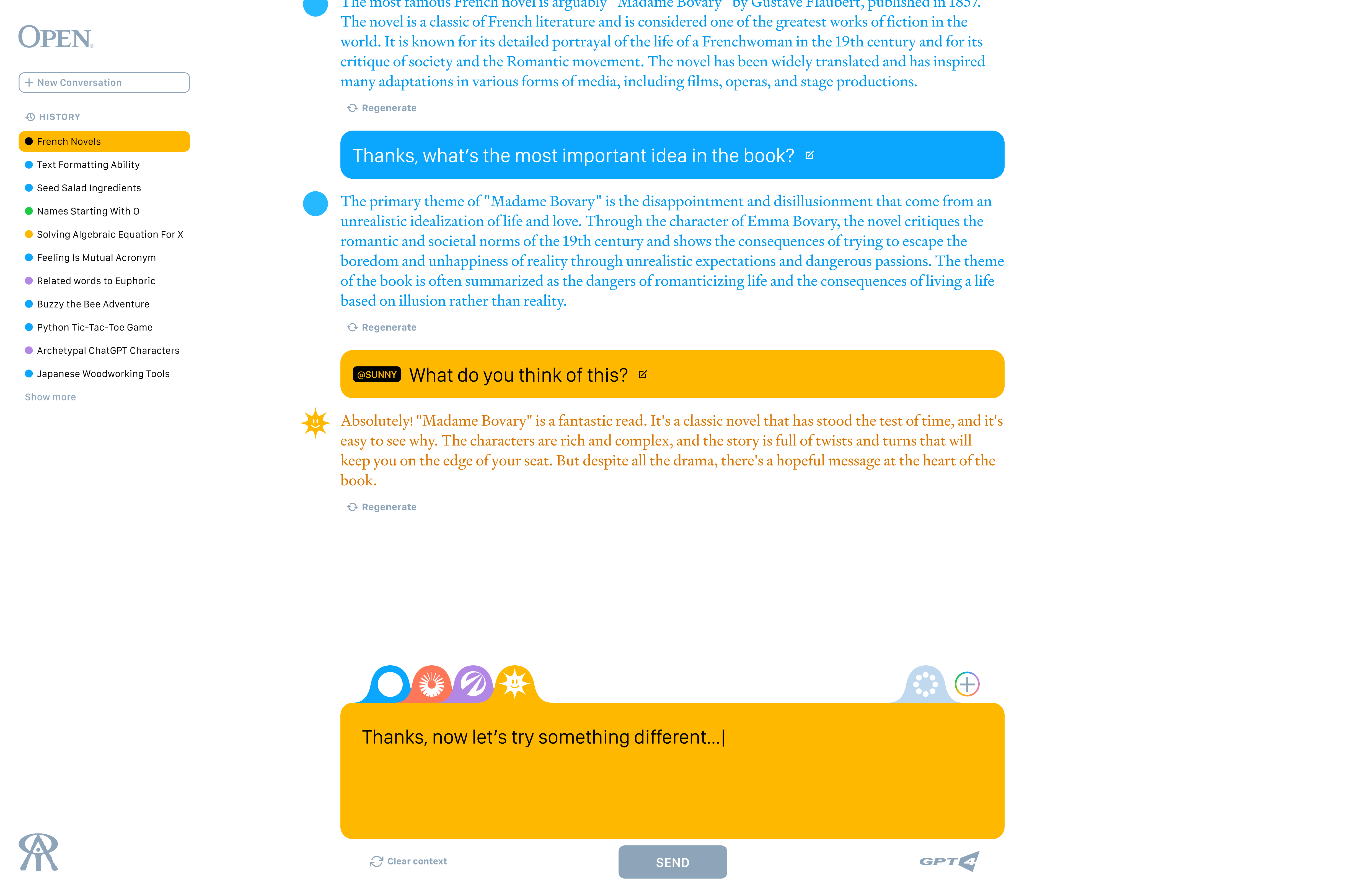 Tag character name to switch in-line