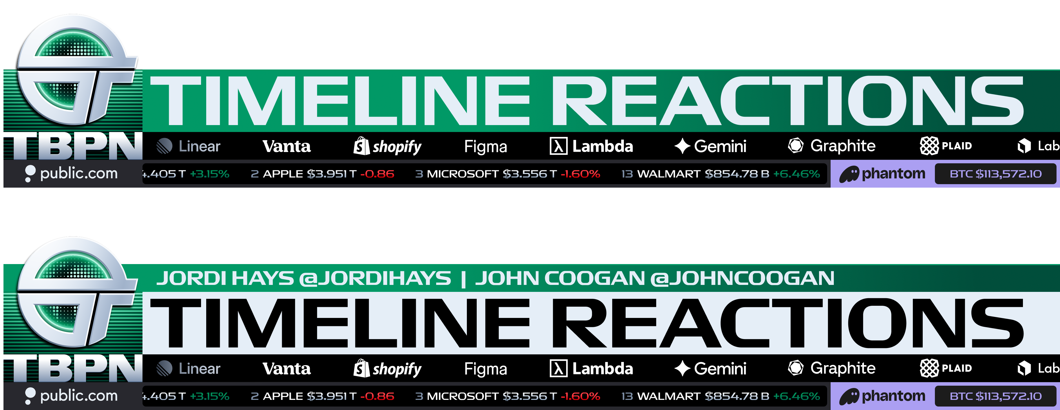 Timeline Reactions Chyron